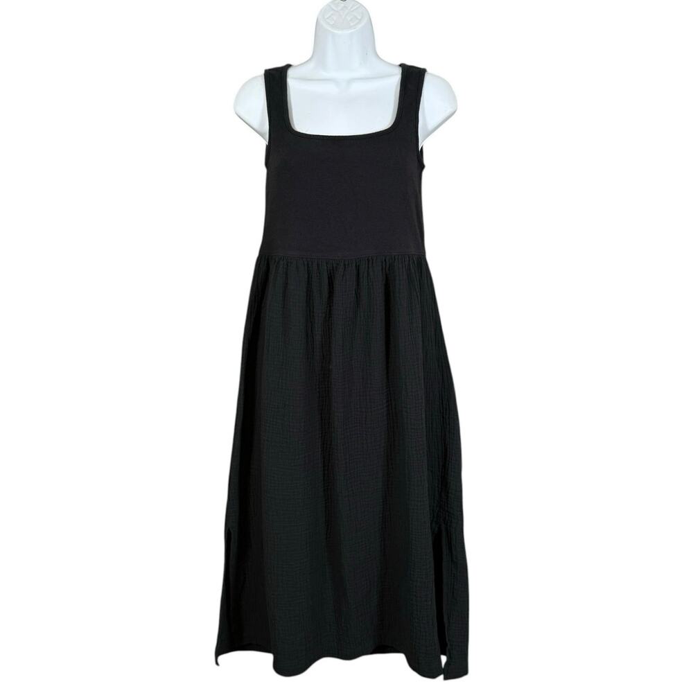 Madewell Black Tank Midi Dress XS Cotton Knit Casual Minimalist Basic - Picture 2 of 8